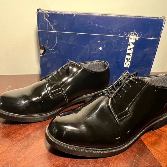 NWB Bates Men Patent leather Dress Cadet formalwear size 9.5E wide width - Picture 1 of 13